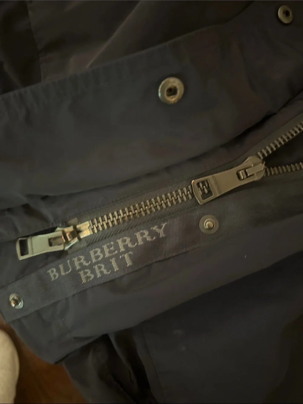 Burberry Brit Navy Rain Coat Jacket S/P